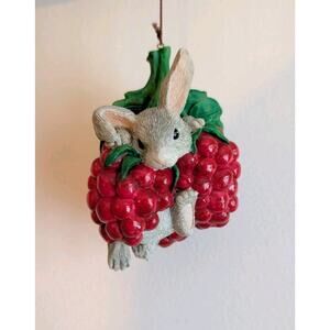 Charming Tales: Fitz & Floyd "I'm Berry Happy" Rasberry Rabbit Ornament Cottage